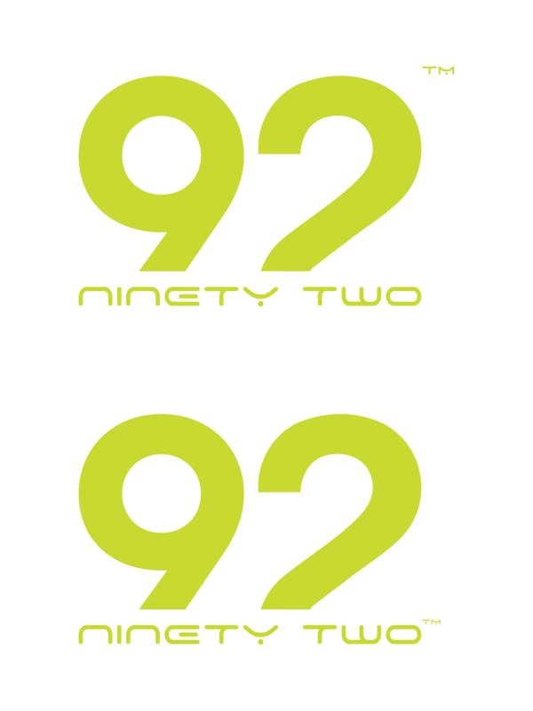 The 92 wordmark in lime green, with Ninety Two set small beneath it.