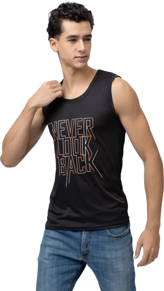 A black Everyday Essentials vest, studio cutout.